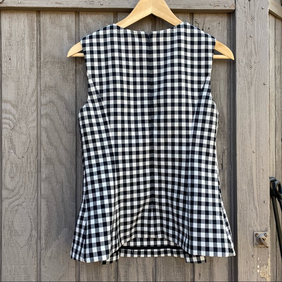 Diane von furstenberg Mallorie gingham peplum top size 4 - Picture 3 of 10